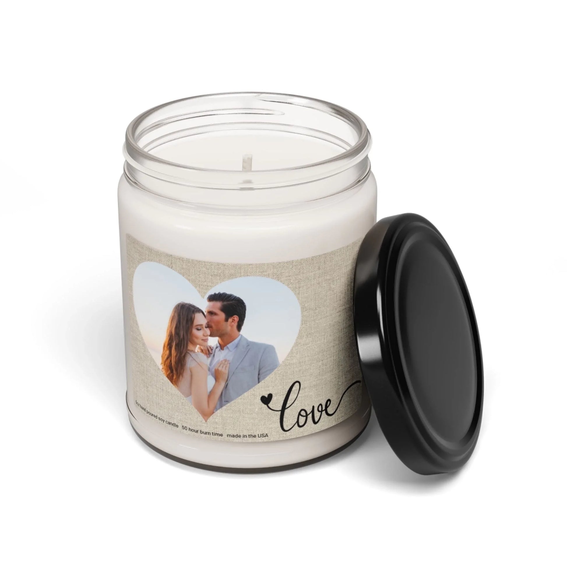 Heart Full Of Love Photo Scented Soy Candle - Seamless Lid