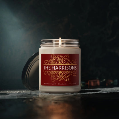 Metallic Floral Name Scented Soy Candle - Red Lifestyle