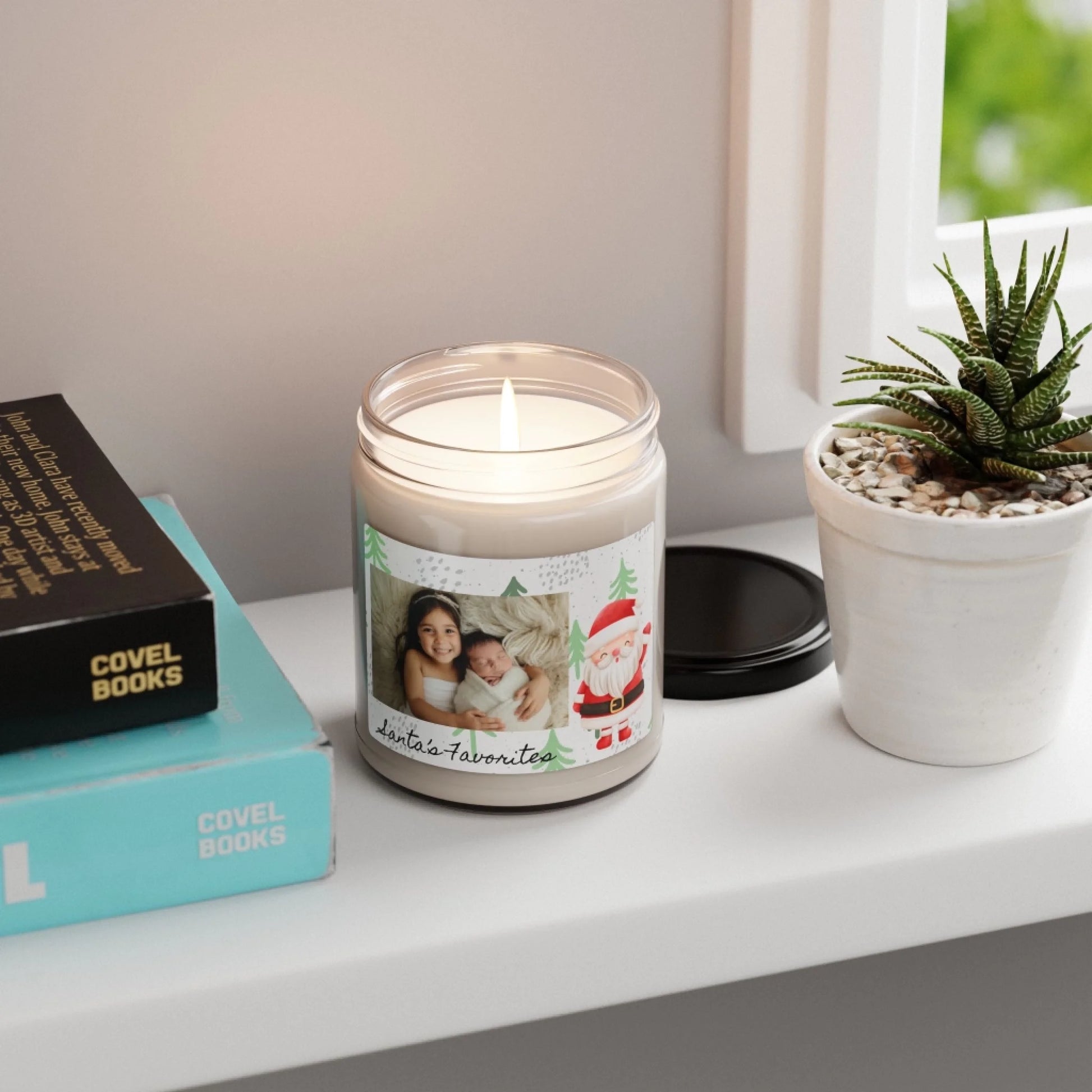 Santa's Favorites Scented Soy Candle - Lifestyle Shelf
