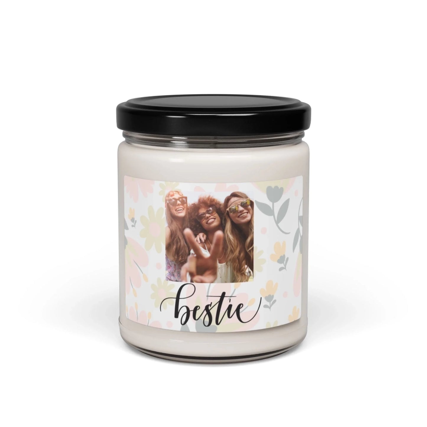 Bestie Photo Scented Soy Candle - Seamless Floral