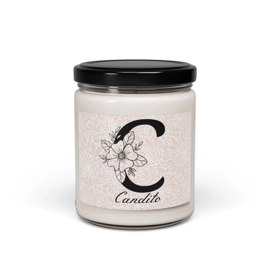 Floral Monogram Scented Soy Candle - Seamless