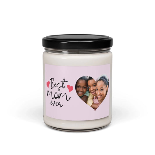 Best Mom Heart Photo Scented Soy Candle - Seamless