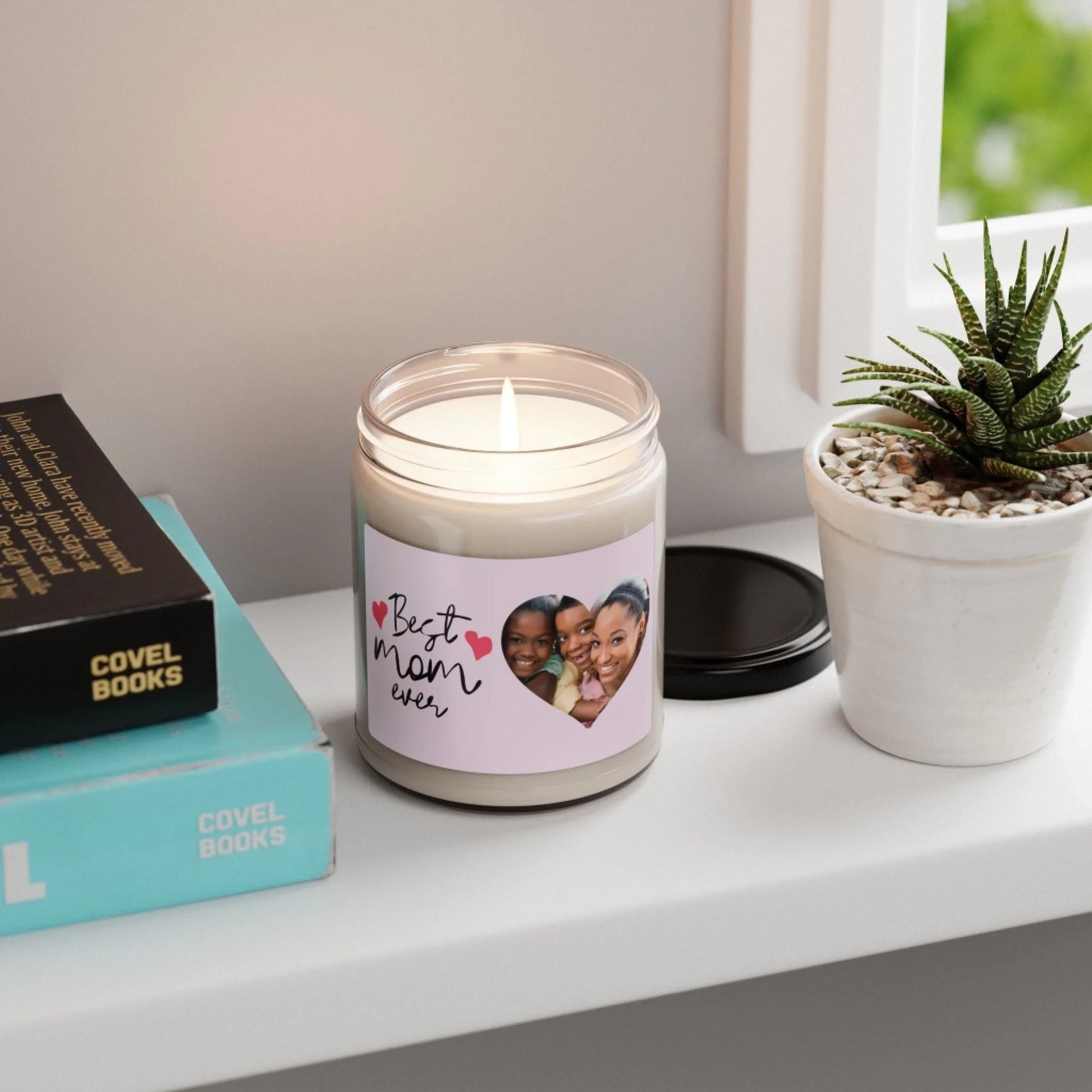 Best Mom Heart Photo Scented Soy Candle - LIfestyle Shelf