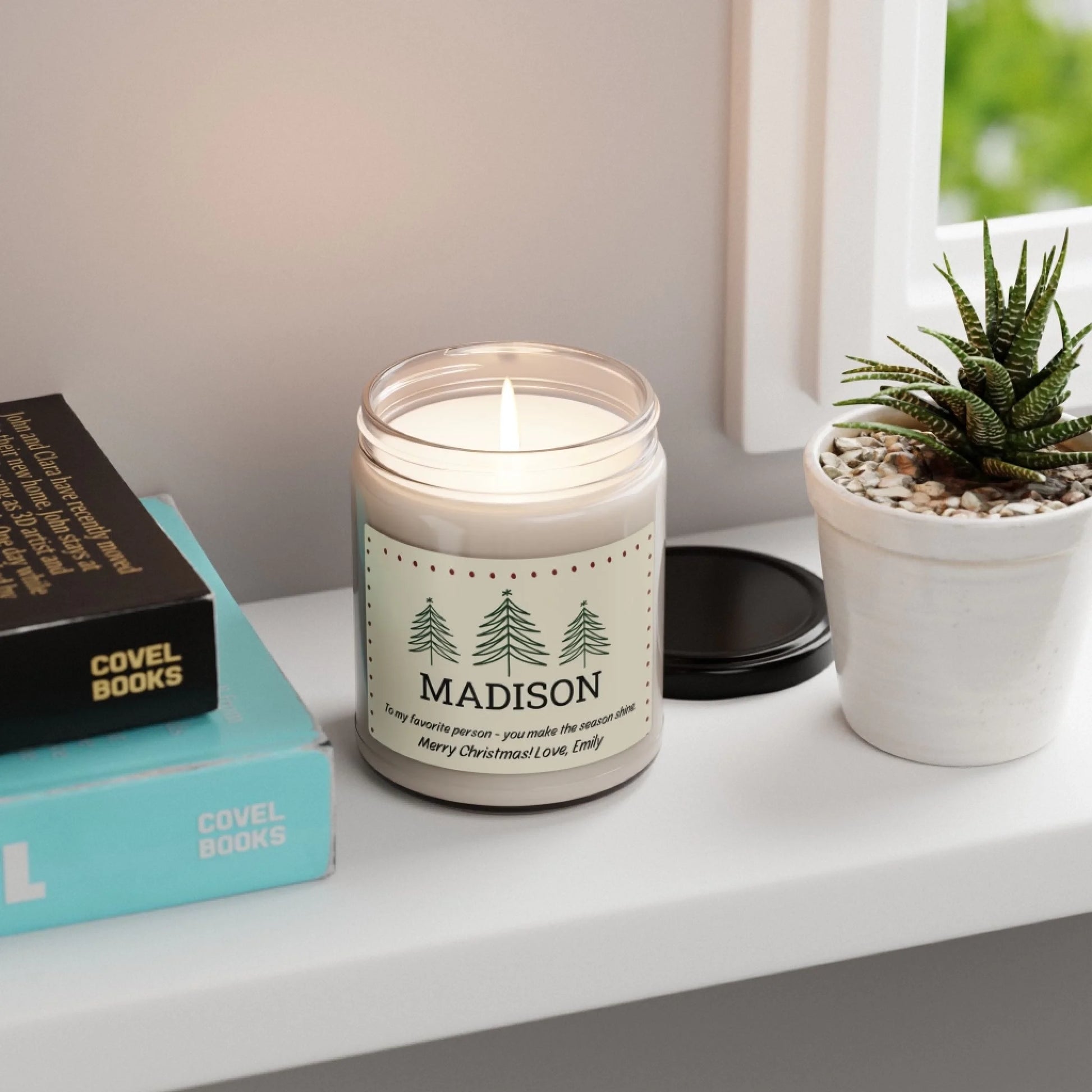 Holiday Message Scented Soy Candle - Lifestyle Shelf