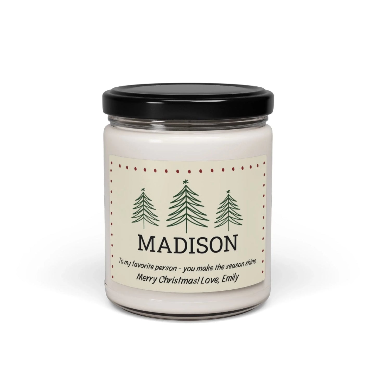 Holiday Message Scented Soy Candle - Seamless