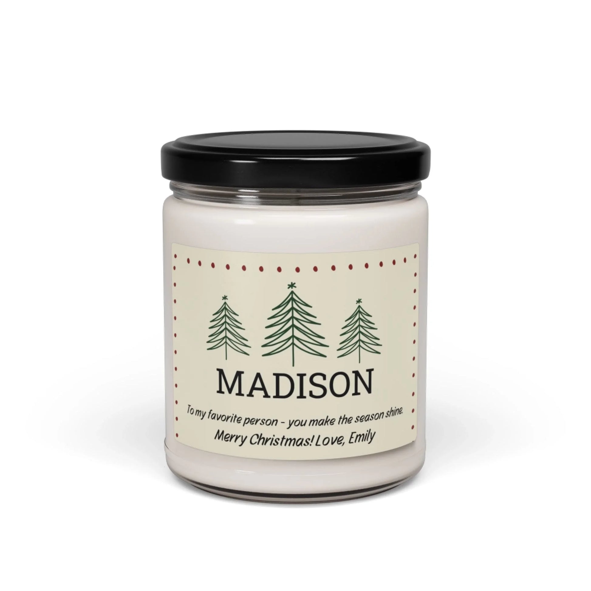Holiday Message Scented Soy Candle - Seamless