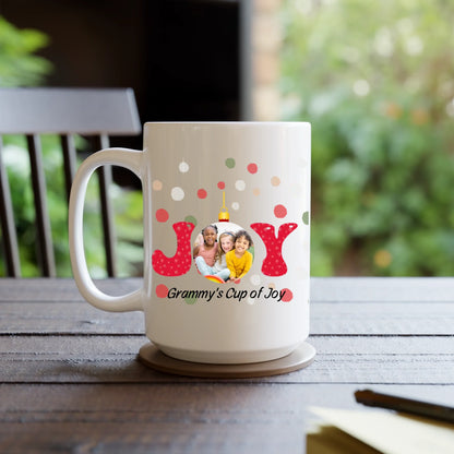 Personalized Joy Photo Message Mug