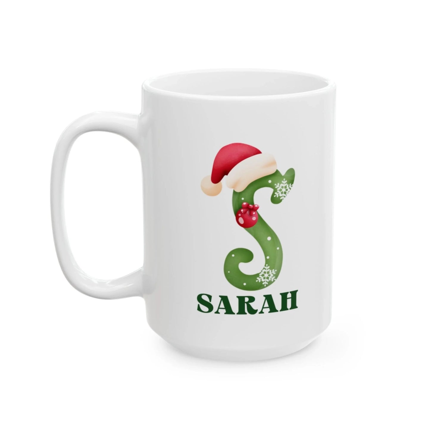 Christmas Monogram Name Mug 15oz seamless