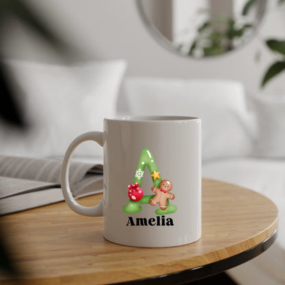 Personalized Christmas Monogram Name Mug