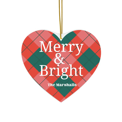 Printify Ceramic Ornaments - Seamless Heart Mockup