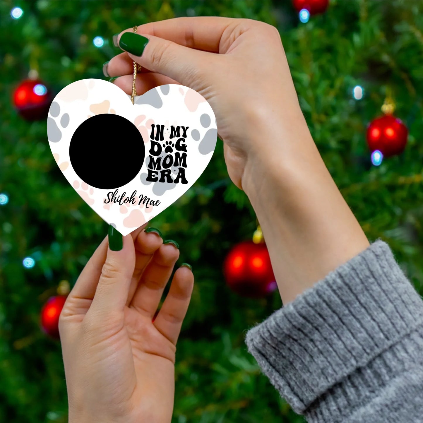 Dog Mom Era Photo Ceramic Ornament