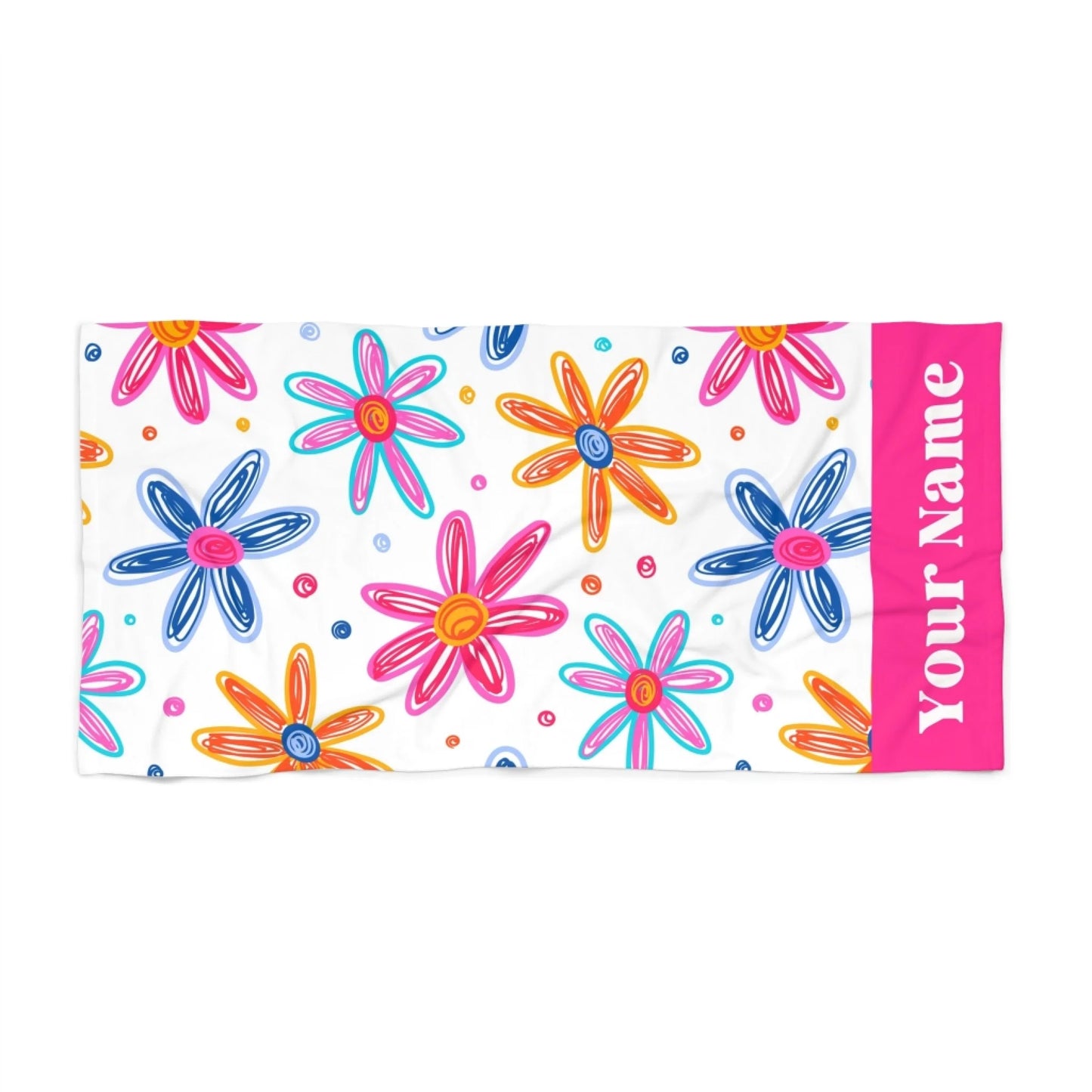 Daisy Doodle Name Towel 60x30 Textured Seamless