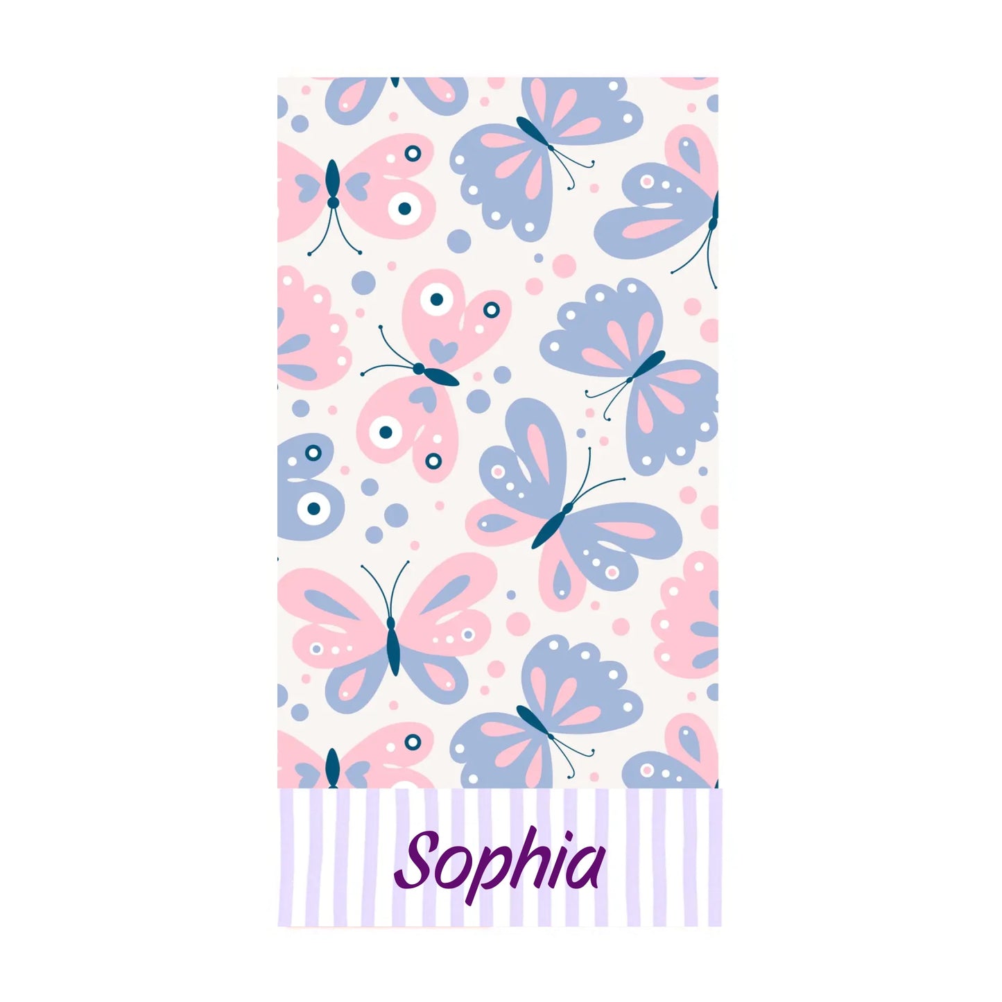 Pastel Butterfly Name Towel