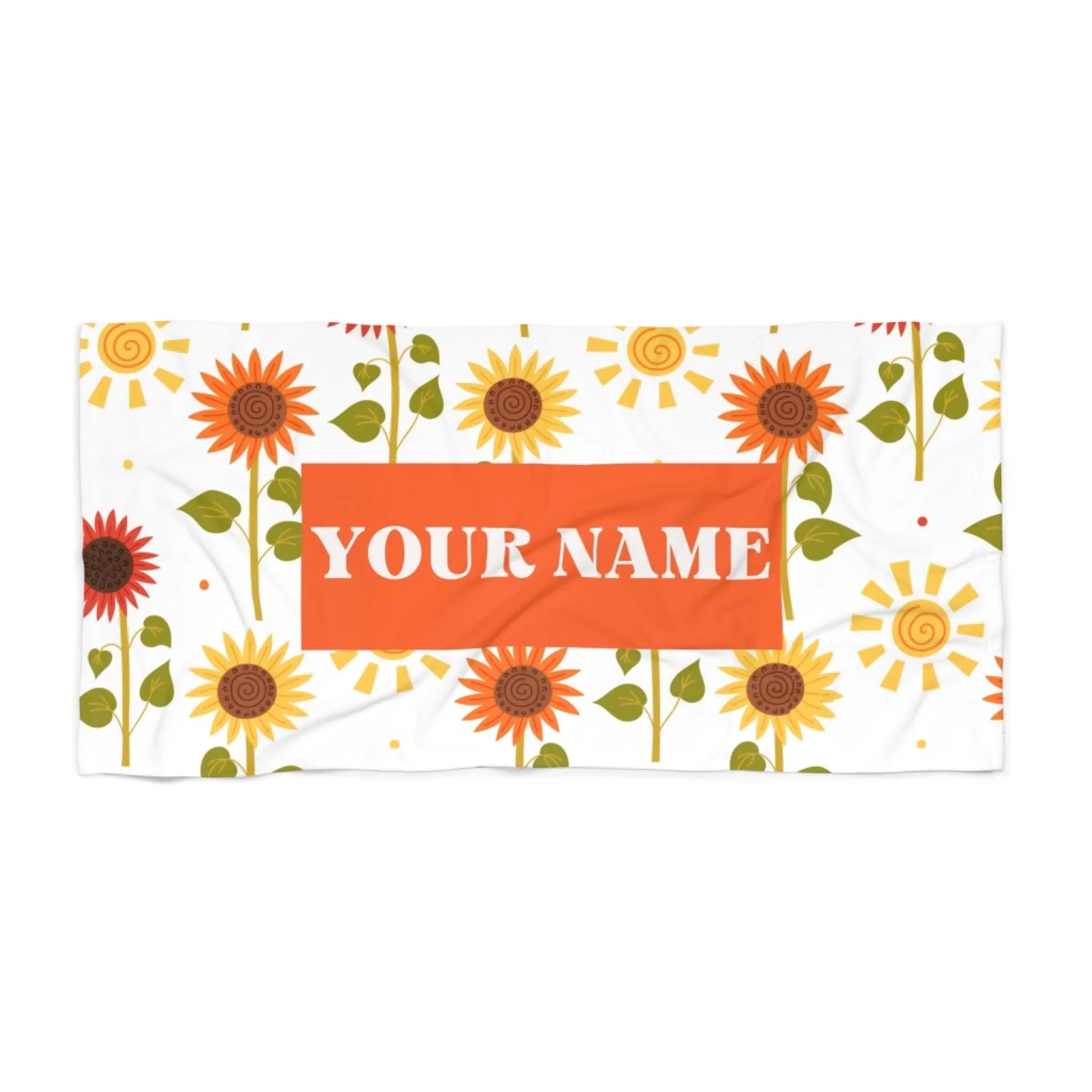 Sunflower Patch Name Towel - 60x30 PRINTIFY Textured Seamless