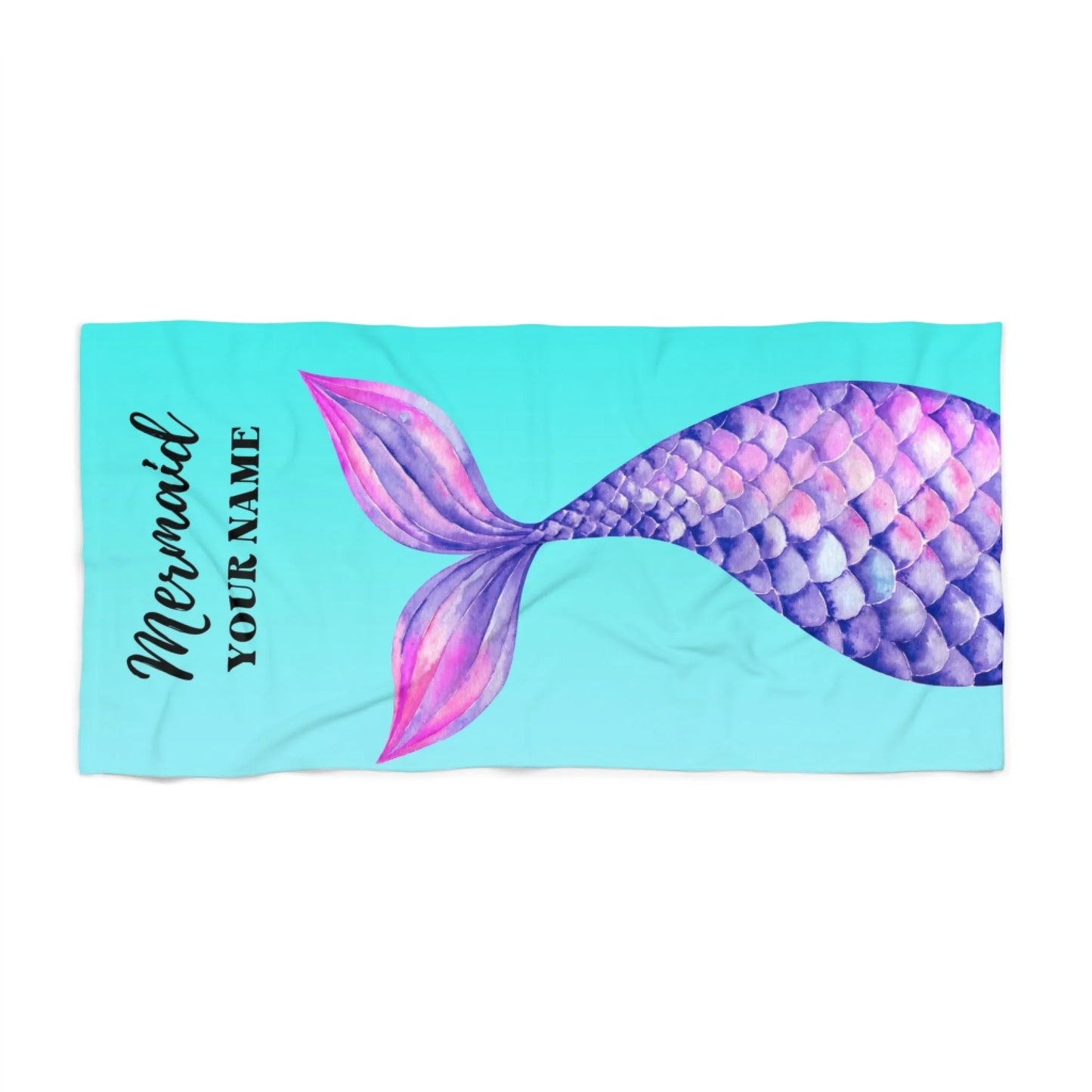 Mermaid Tail Name - Blue 60x30 Textured Template