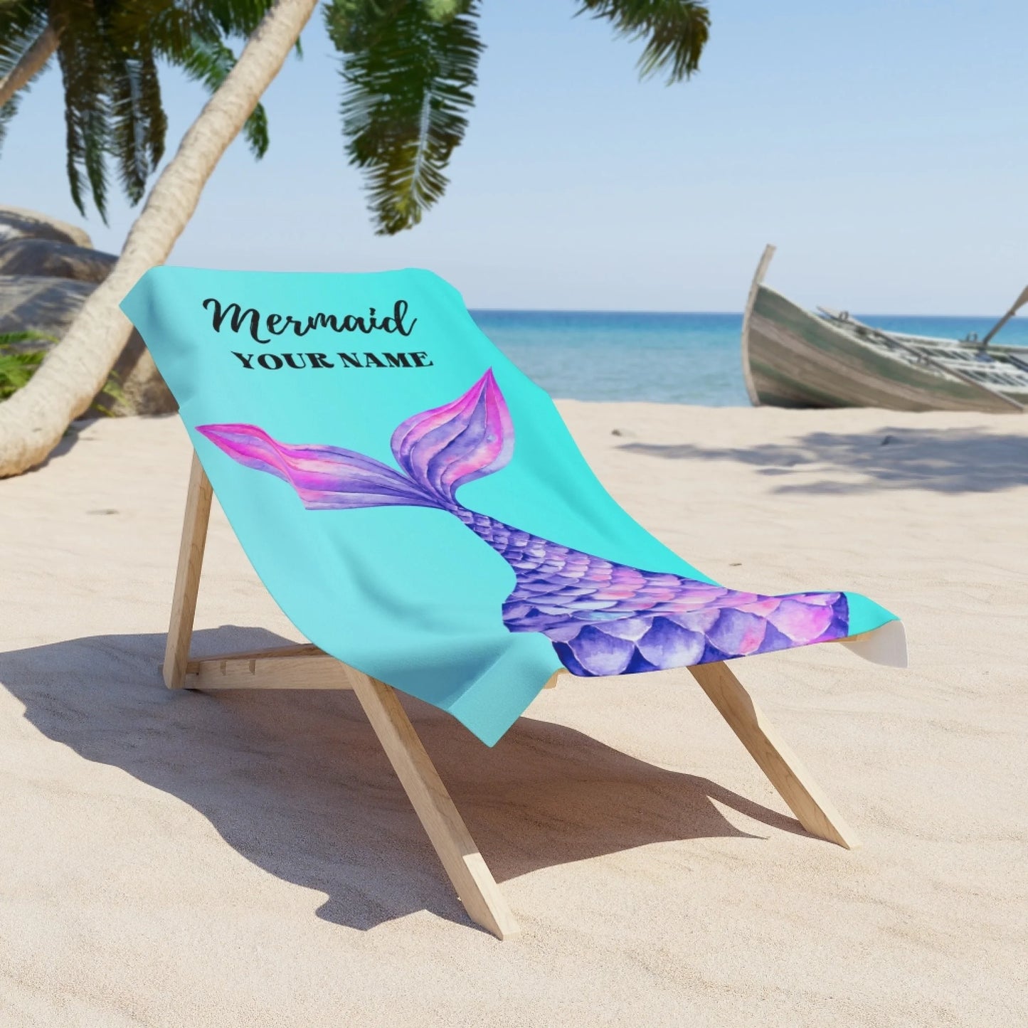 Mermaid Tail Name - Blue 60x30 Textured Lifestyle