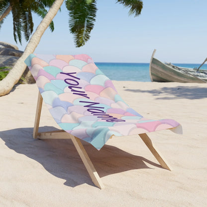 Mermaid Shimmer Name Pink 60x30 PRINTIFY Seamless Lifestyle
