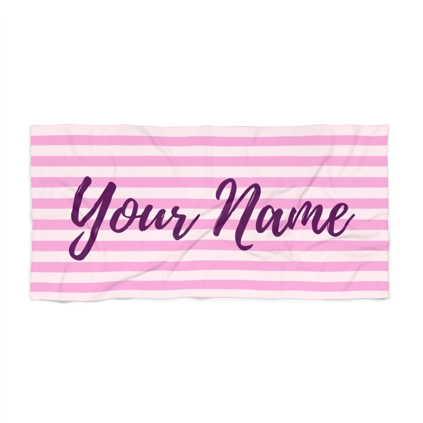 Sophisticated Stripes Name Towel - Pink 60x30 Seamless Texture