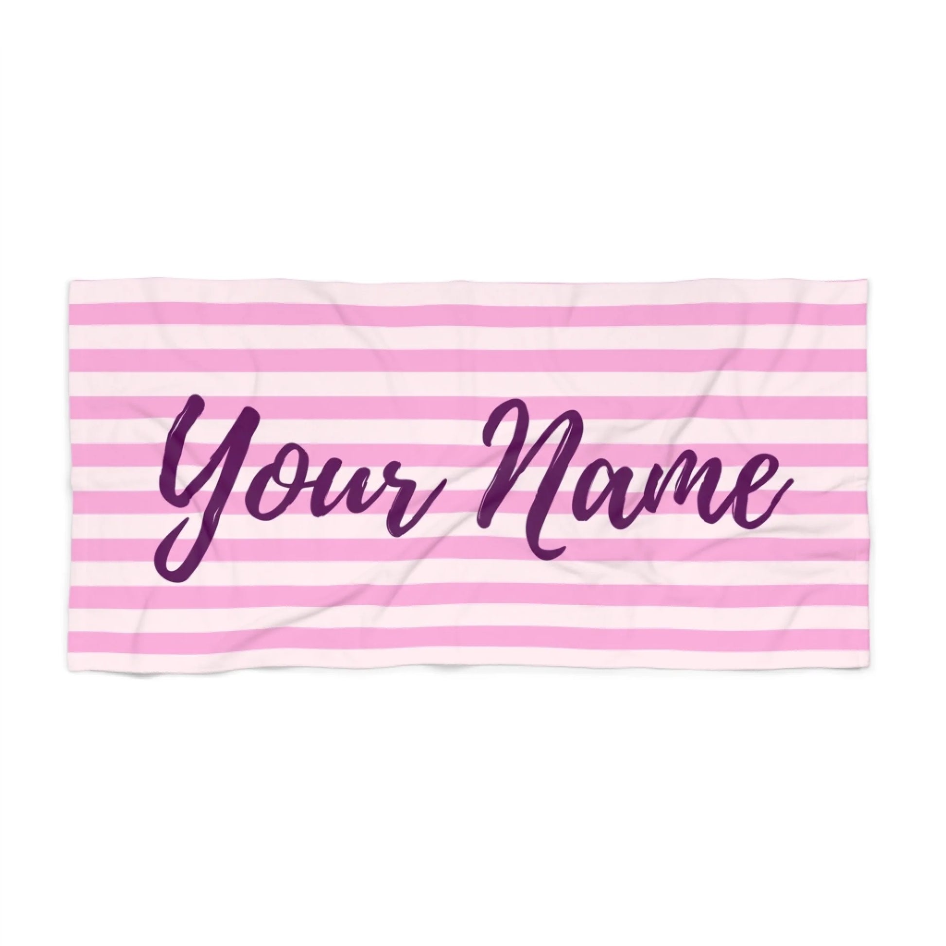 Sophisticated Stripes Name Towel - Pink 60x30 Seamless Texture