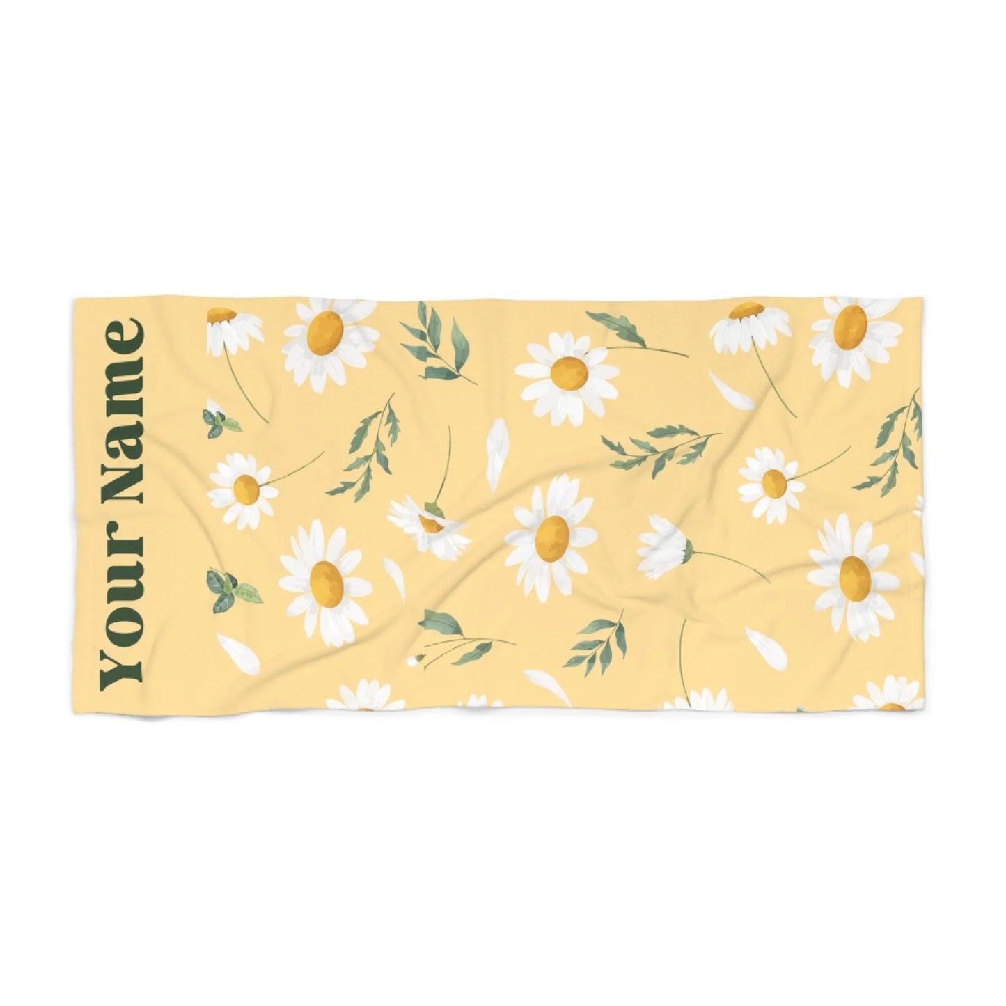 Dancing Daisies Name Towel - Yellow 60x30 Template Test