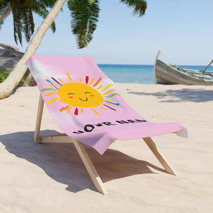 Sunny Days Name Towel - Pink 60x30 Premium Lifestyle