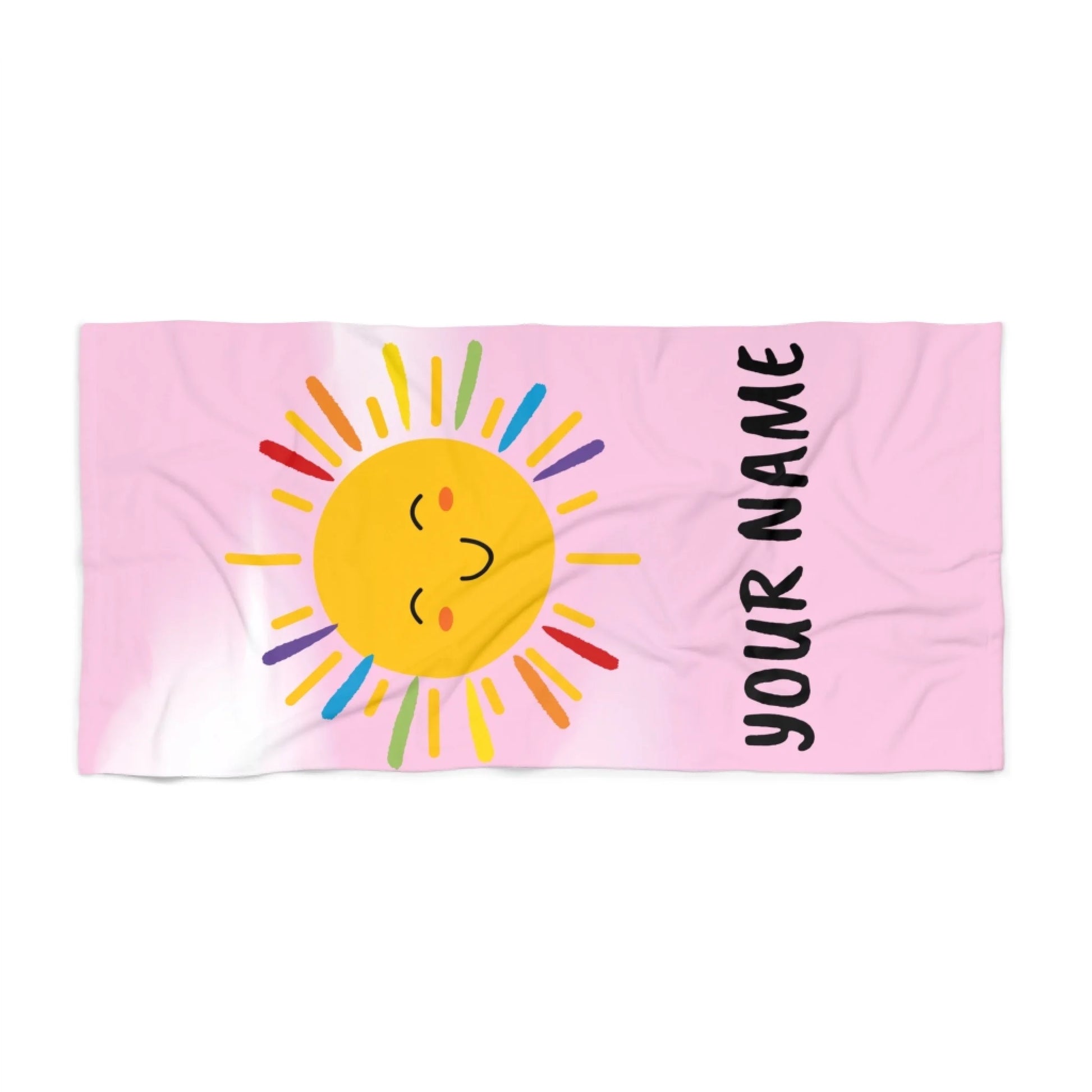 Sunny Days Name Towel - Pink 60x30 Premium Texture