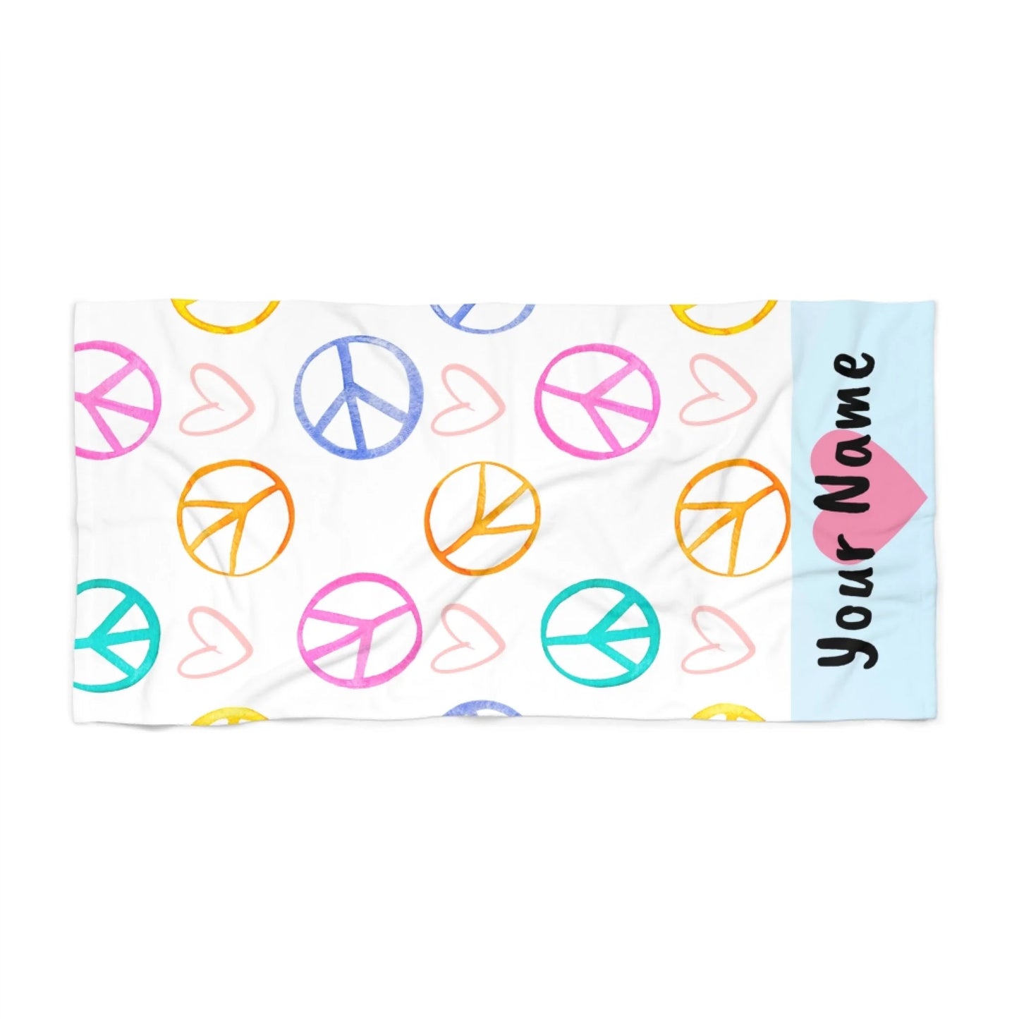 Peace and Love Name Towel 60x30 Premium Texture Seamless