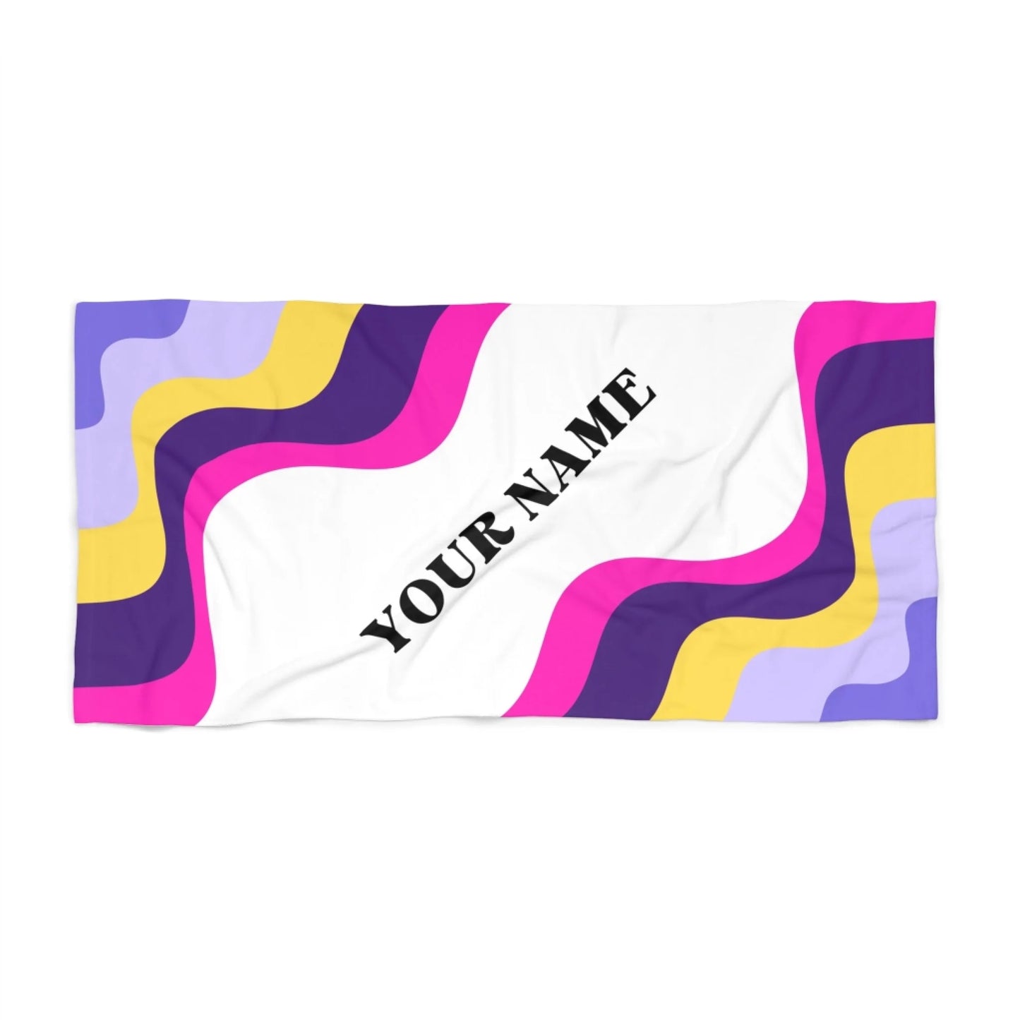 Color Swirl Name Towel - Pink 60x30 Premium Texture