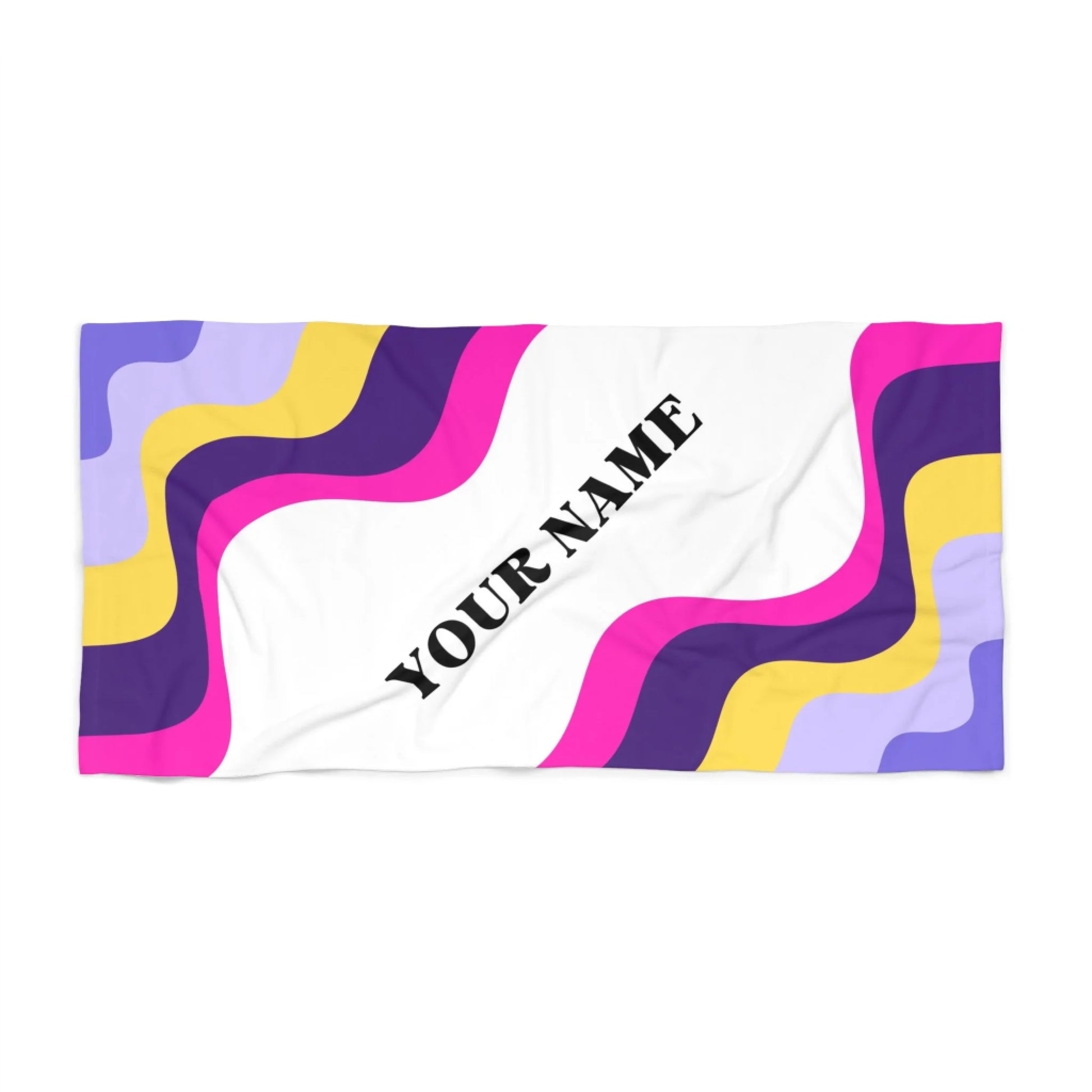 Color Swirl Name Towel - Pink 60x30 Premium Texture