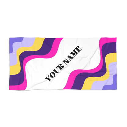 Color Swirl Name Towel - Pink 60x30 Premium Texture