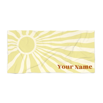 Sunburst Name Towel - Yellow 60x30 Premium Texture Seamless