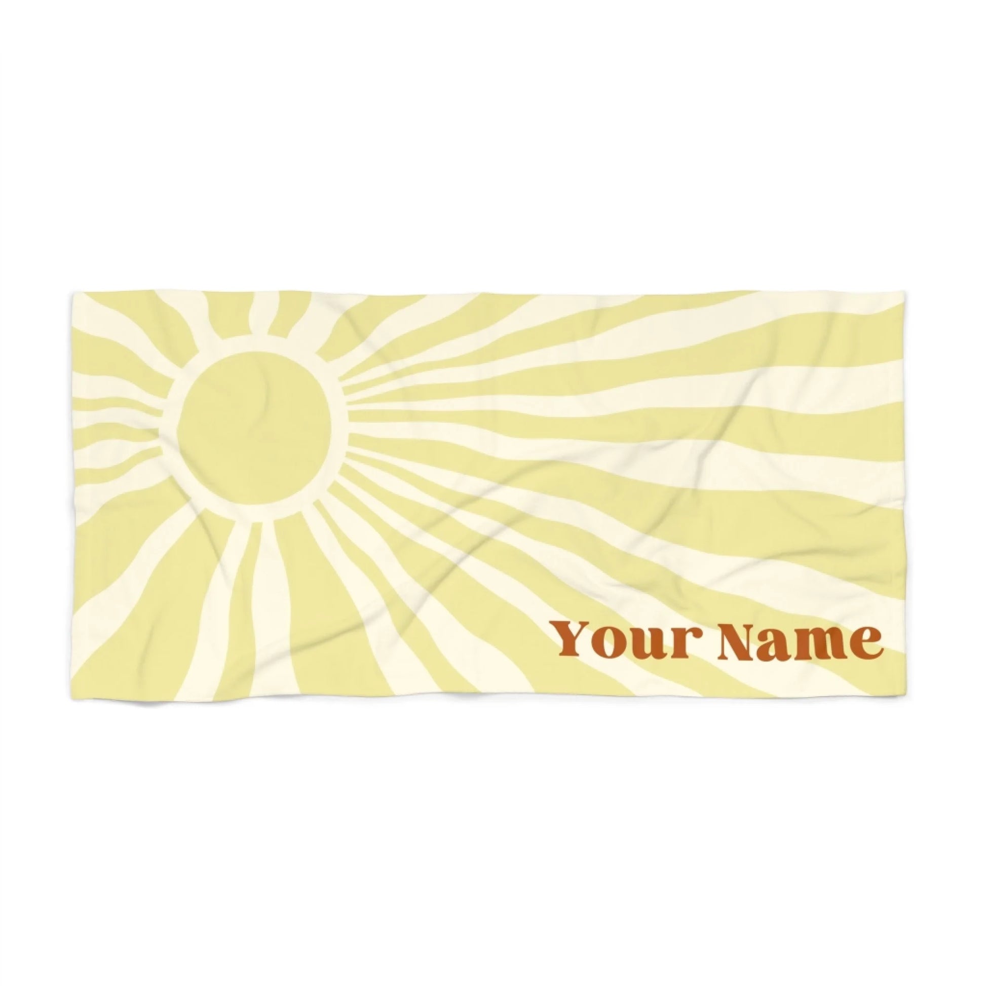 Sunburst Name Towel - Yellow 60x30 Premium Texture Seamless