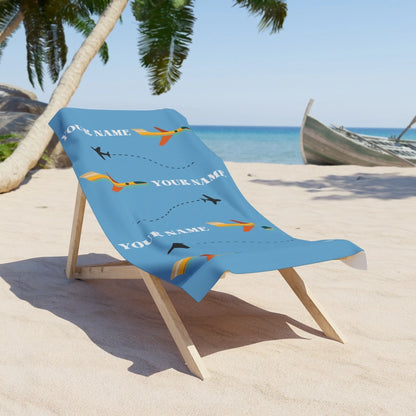 Flying Plane Name Towel 60x30 Premium Texture Lifestyle