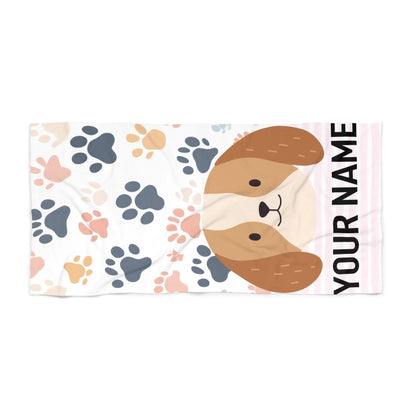 Cat's Meow Name Towel - Brown Dog 60x30 Premium Template Texture
