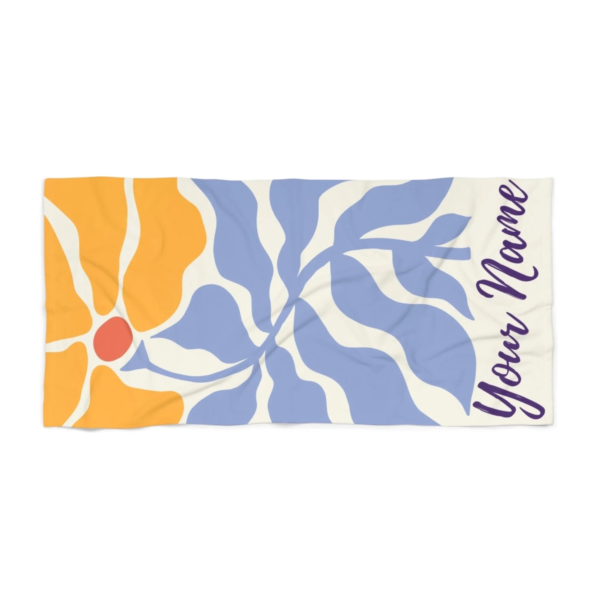 Floral Breeze Name Towel 60x30 Premium Texture Seamless
