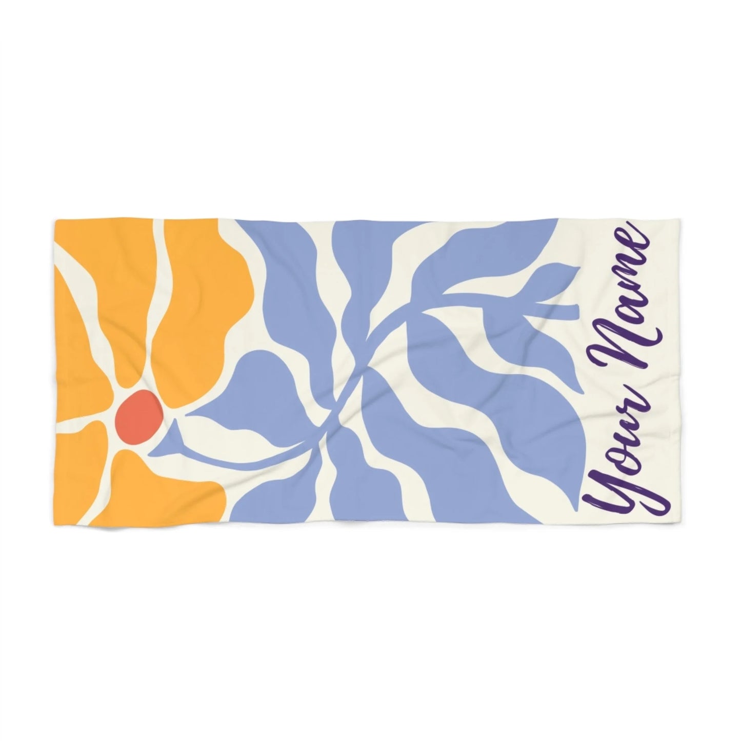 Floral Breeze Name Towel 60x30 Premium Texture Seamless