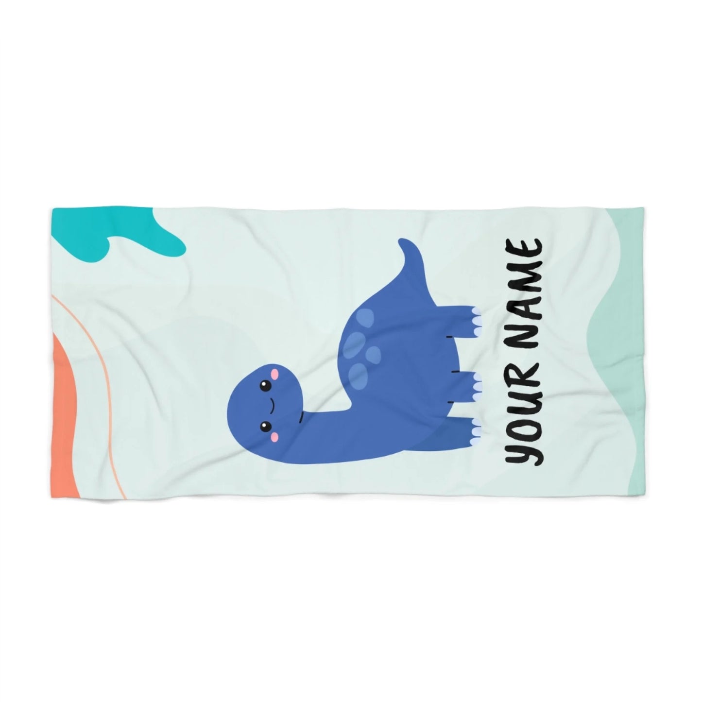 Dinosaur Friends Name Towel - Blue 60x30 Premium  Texture