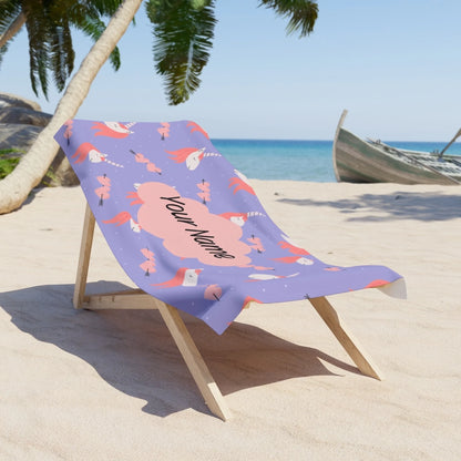 Enchanted Heart Unicorn Towel - Purple 60x30 Premium Texture Lifestyle