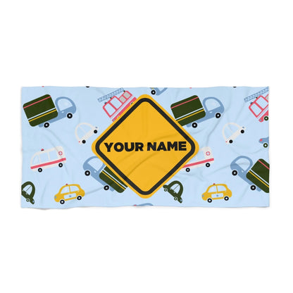 Cautian Cars Name Towel 60x30 Premium Texture