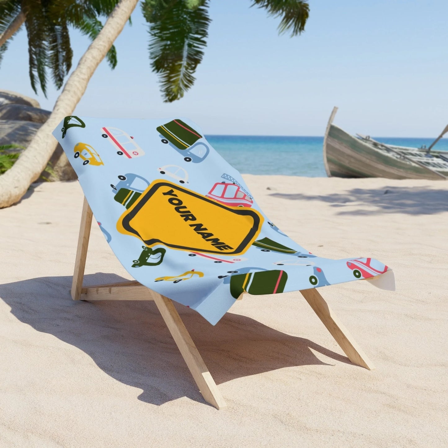 Cautian Cars Name Towel 60x30 Premium Texture Lifestyle