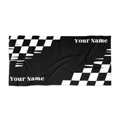 Racers Ready Name Towel - Black 60x30 Premium Texture Seamless