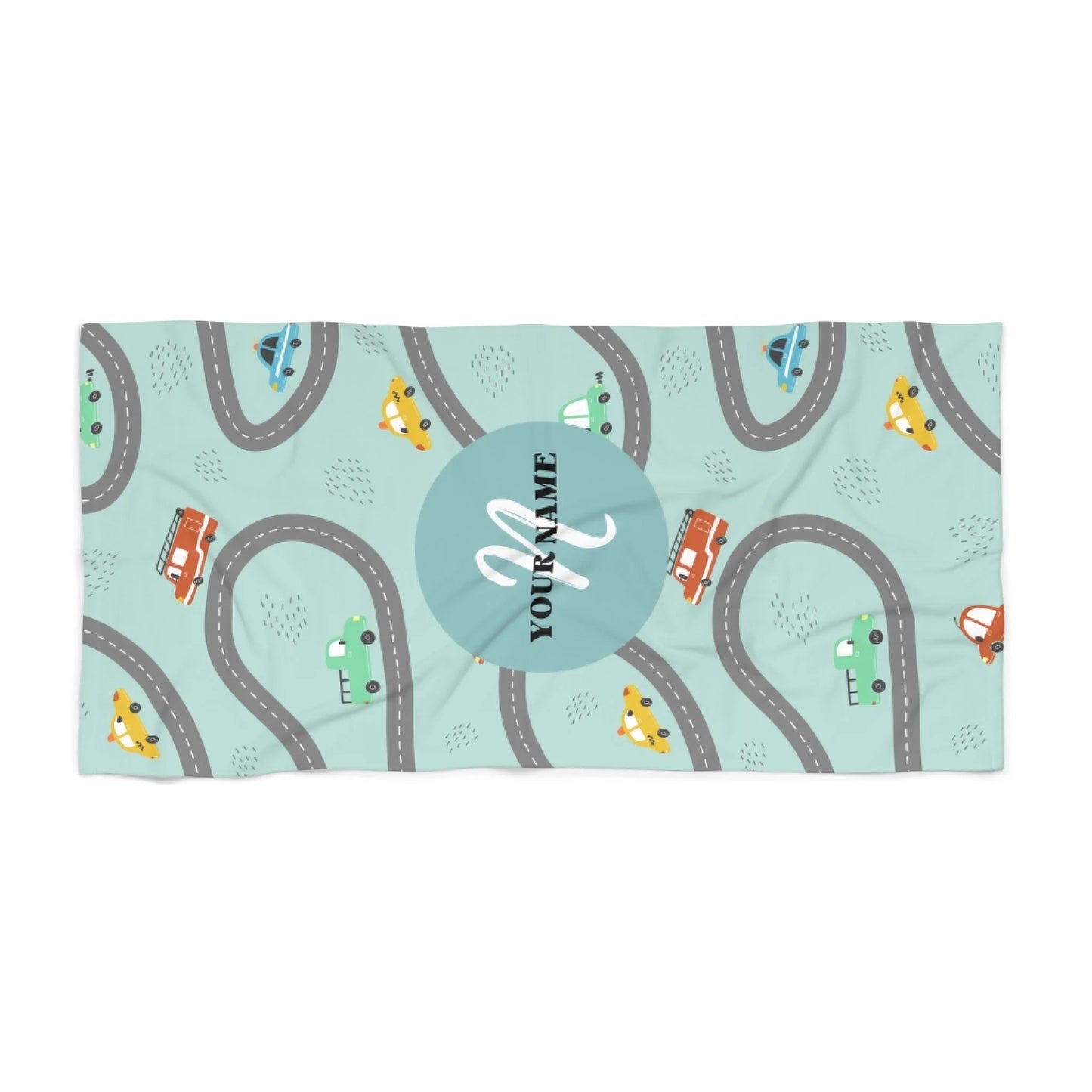 Go Cars Go! Name Towel 60x03 Premium Seamless Texture