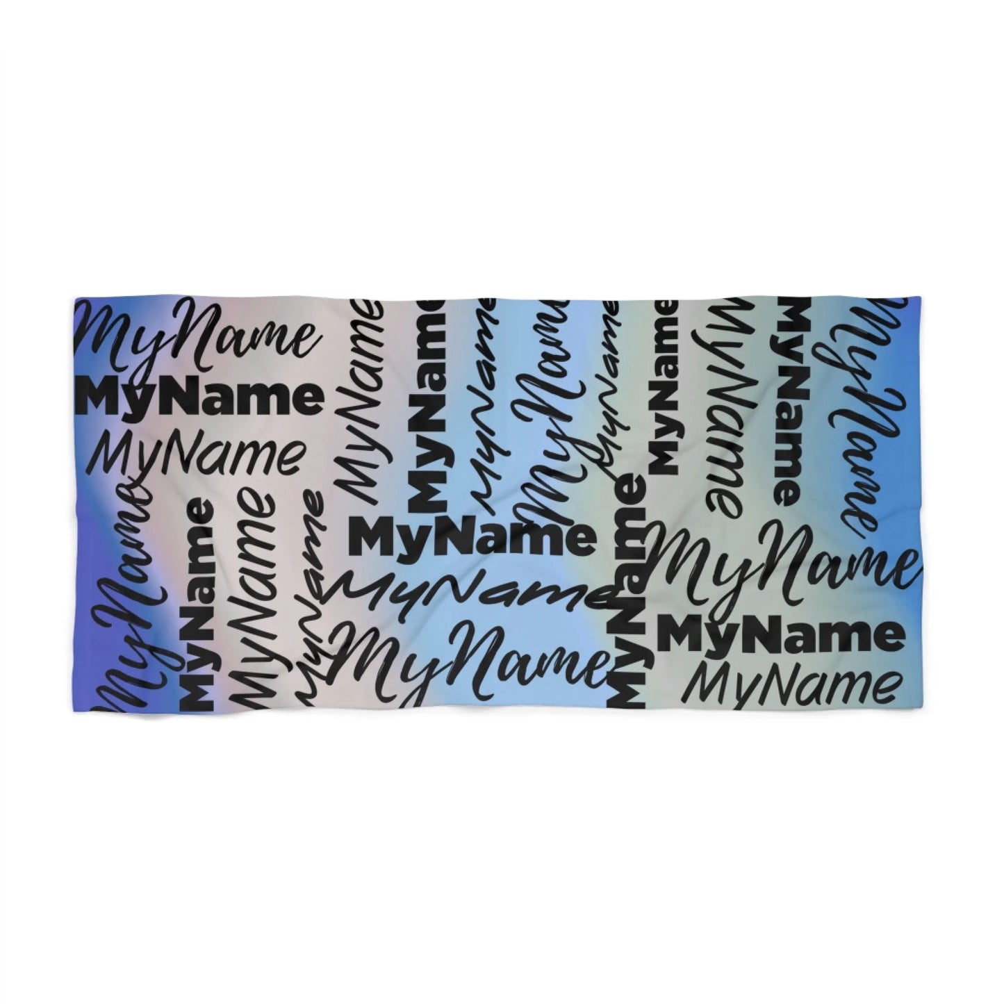 Repeating Name Towel -Blue 60x30 Premium Texture