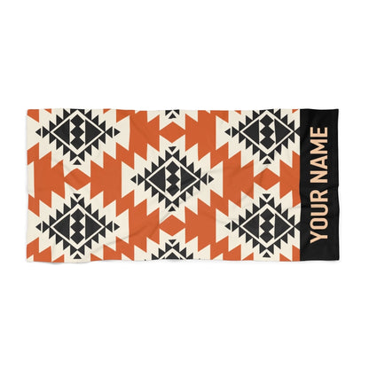 Southwestern Geo Print Name Towl 60x30 Premium Print Texture
