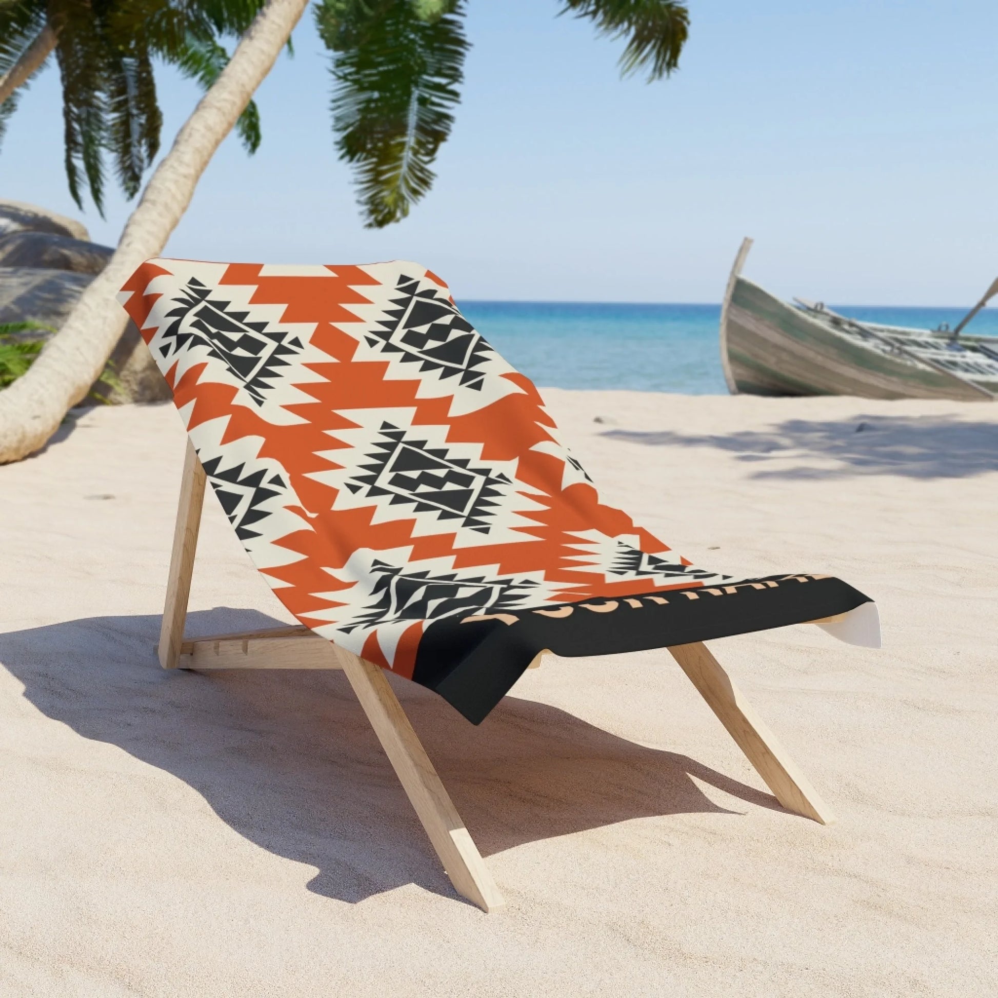 Southwestern Geo Print Name Towl 60x30 Premium Print Lifestyle