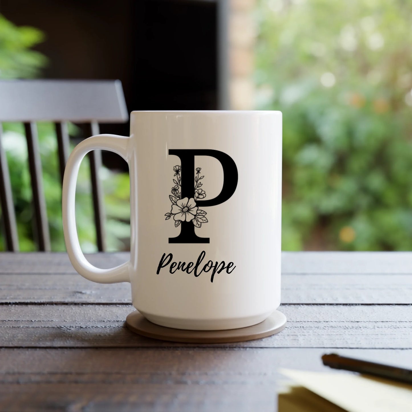 Floral Name Monogram Name Mug