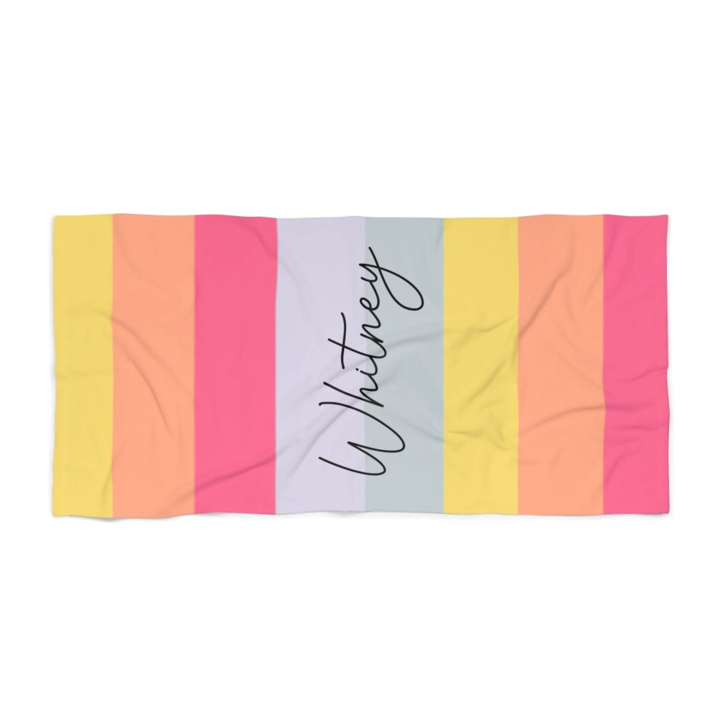 Block Stripe Name Towel - Pink 60x30 Premium Seamless