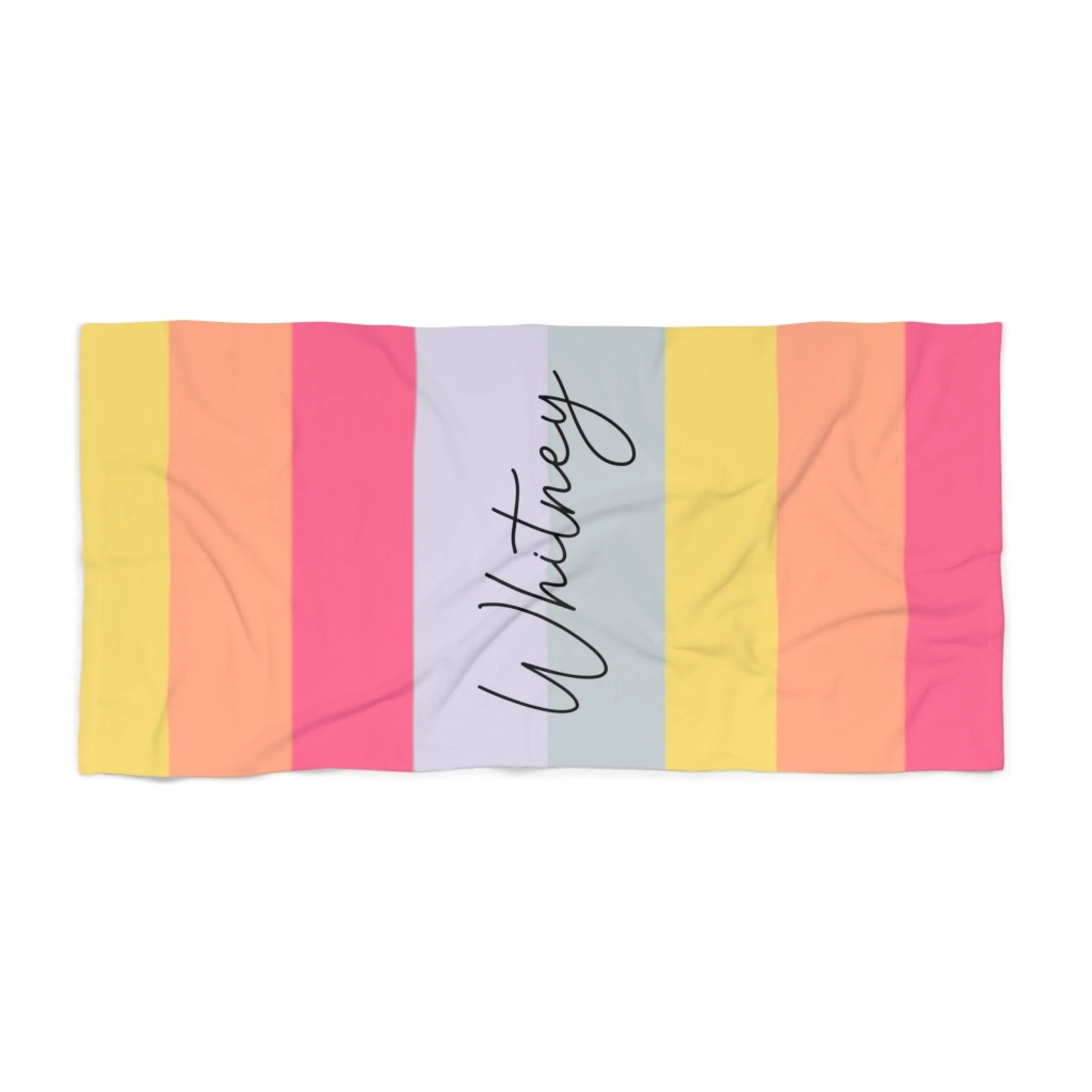 Block Stripe Name Towel - Pink 60x30 Premium Seamless