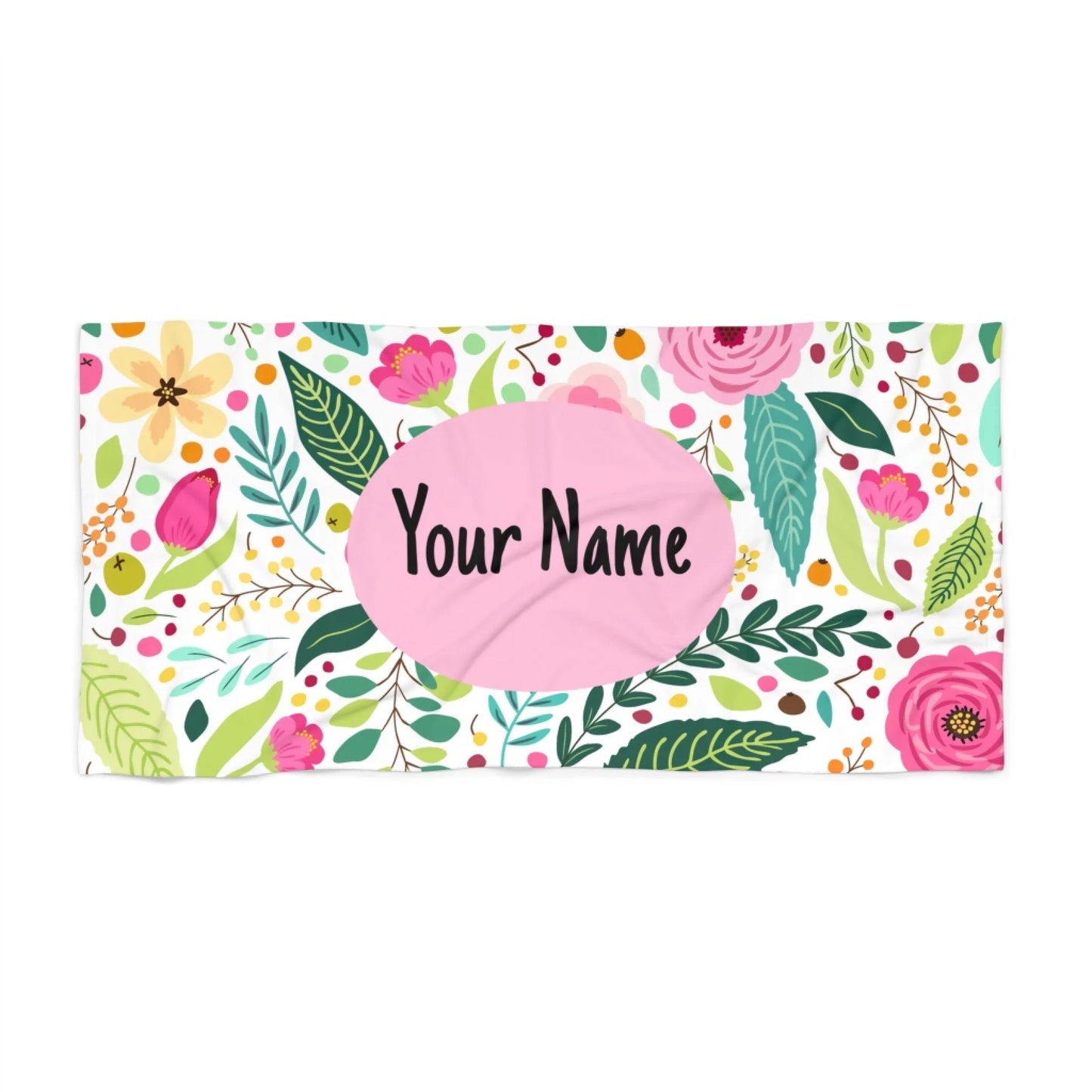 Blooming Botanicals Name Towel 60x30 Texture Seamless