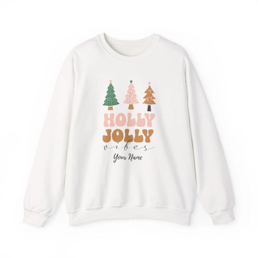 Holly Jolly Name Sweatshirt Final Art White Seamless